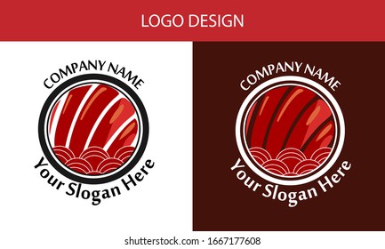 logo design for sushi bars. Fresh fish cutout pictures fit a variety of backgrounds.