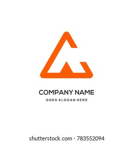 A Logo design symbol. flat orange color icon on white background