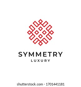 Logo design symbol in a geometric shape and symmetrical.