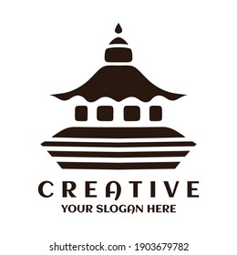 Logo design symbol illustration of an ancient mosque