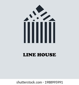 logo design and symbols of arbitrary lines that make up the house
