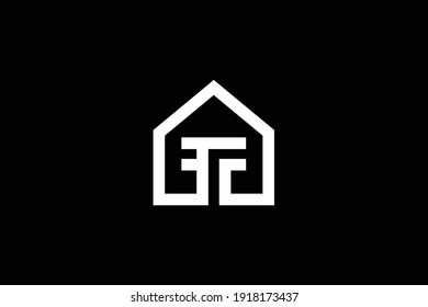 Logo design of T TT in vector for construction, home, real estate, building, property. Minimal awesome trendy professional logo design template on black background.