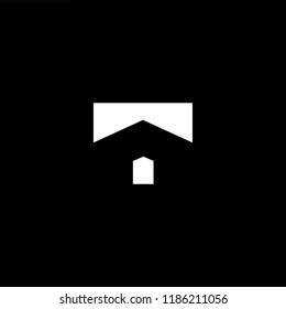 Logo design of T in vector for construction, home, real estate, building, property. Minimal awesome trendy professional logo design template on black background.