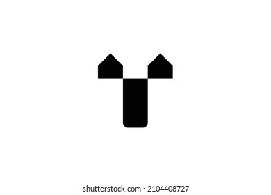 Logo design of T in vector for construction, home, real estate, building, property. Minimal awesome trendy professional logo design template on black background.