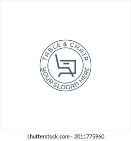 tabla de diseño de logotipo y vector de símbolo mínimo de silla. decoración de diseño, mobiliario y decoración.