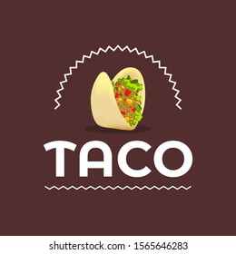 Logo design for Tacos, Mexican cuisine. Vector illustration for sign, banner, logo, emblem. 