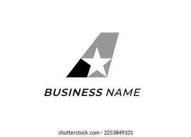 logo design tail plane and star