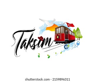 Logo design with "taksim" text