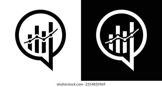 logo design talk, chat, and graph financial icon vector illustration