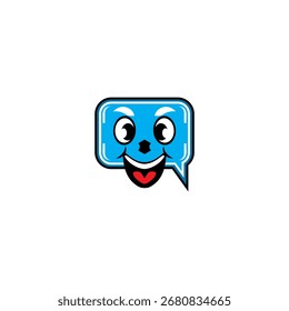 Diseño de logotipo para mensaje de conversación con lindo icono