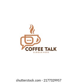 logo design with Talk Logo template coffee talk logo vector Coffee Icon illustration