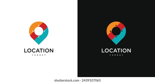 Diseño de logotipo dirigido a la ubicación de una persona. Vector Premium