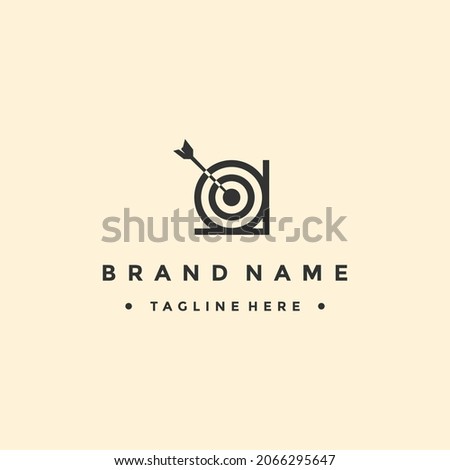 Logo design targets. Dartboard and arrow vector design. Goal target and logotype arrow