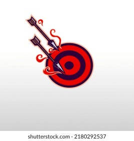Logo design targets. Dartboard and darts vector design. Goal target and logotype arrow
