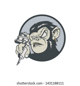 logo design tattoo monkey bad
