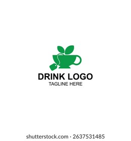 logo design for tea product or beverage with creative vector illustration