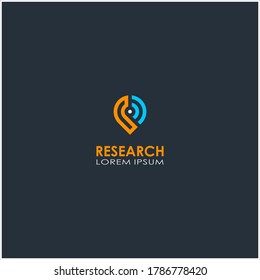 logo design for technology and communication sector, pin symbol isolated with signal wave.