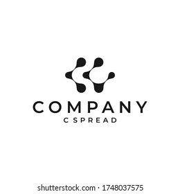 logo design technology with the letter C concept extends