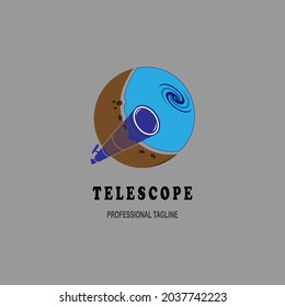 Logo design telescope with the moon.