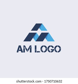 diseño de logotipo AM, plantilla de diseño de logotipo