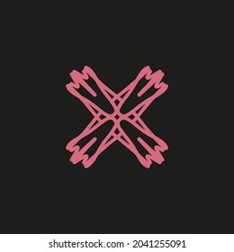 Logo design template with abstract concept. monochrome ornament shape. elegant vector graphic in flat style. symbol icon and emblem. can be used as brand, business, label or trademark