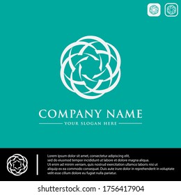 Logo design template, with abstract flower petal circle icons