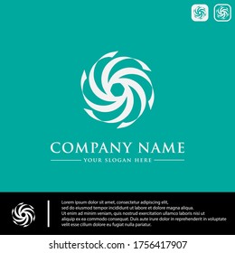Logo design template, with abstract flower petal circle icons