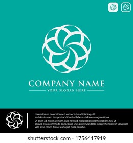 Logo design template, with abstract flower petal circle icons