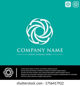 Logo-Design-Vorlage mit abstrakten Blumenkreissymbolen