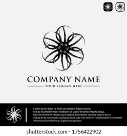 Logo design template, with abstract flower petal circle icons