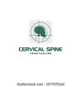Logo design template in abstract shape resembling the head of the cervical spine