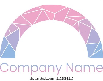 Logo design template abstraction arch stained glass