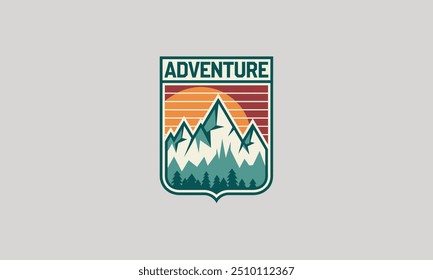 logo design template of a adventure vector flat design design