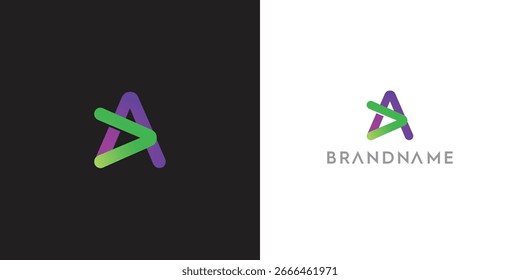 Modelo de design de logotipo com alfabeto A. Design de letra ou identidade da marca. Marca ou símbolo. Ilustração vetorial para identidade da marca ou projetos de logotipo.