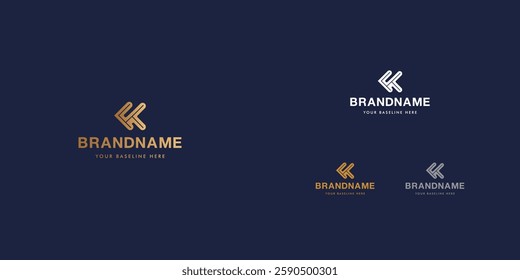 Logo design template with alphabet K. Letterform design or mark. Vector illustration. Brand identity design template.