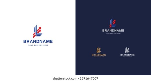 Logo design template with alphabet L. Letterform design or brand identity. Mark or symbol. Vector illustration for Brand identity or logo projects.