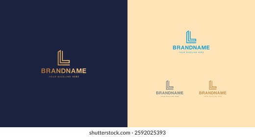 Logo design template with alphabet L. Letterform design or brand identity. Mark or symbol. Vector illustration for Brand identity or logo projects.