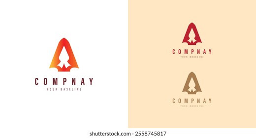 Logo design template with A alphabet. Letterform design. Mark or design template. Vector illustration.