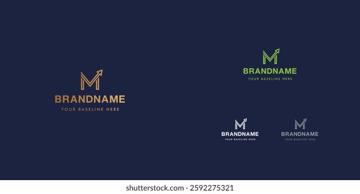 Logo design template with alphabet M. Letterform design or brand identity. Mark or symbol. Vector illustration for Brand identity or logo projects.
