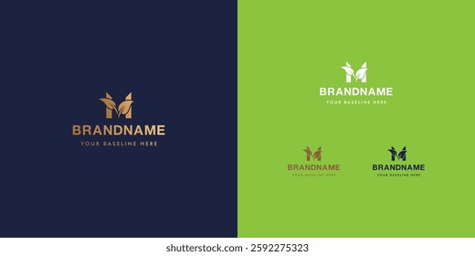 Logo design template with alphabet M. Letterform design or brand identity. Mark or symbol. Vector illustration for Brand identity or logo projects.
