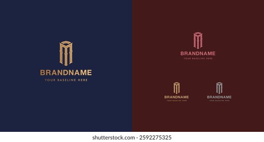 Logo design template with alphabet M. Letterform design or brand identity. Mark or symbol. Vector illustration for Brand identity or logo projects.
