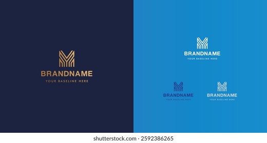 Logo design template with alphabet M. Letterform design or brand identity. Mark or symbol. Vector illustration for Brand identity or logo projects.