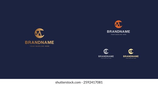 Logo design template with alphabet M. Letterform design or brand identity. Mark or symbol. Vector illustration for Brand identity or logo projects.