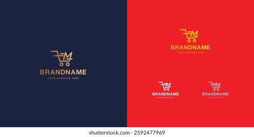 Logo design template with alphabet M. Letterform design or brand identity. Mark or symbol. Vector illustration for Brand identity or logo projects.