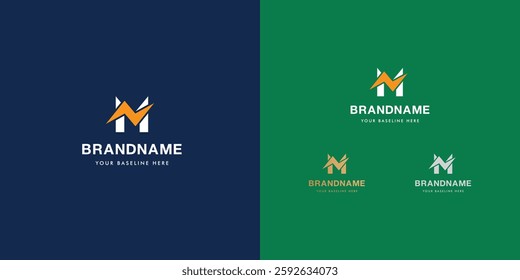 Logo design template with alphabet M. Letterform design or brand identity. Mark or symbol. Vector illustration for Brand identity or logo projects.