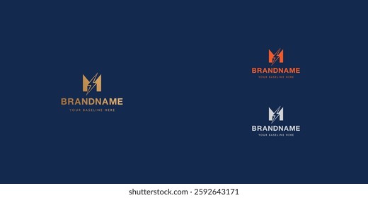 Logo design template with alphabet M. Letterform design or brand identity. Mark or symbol. Vector illustration for Brand identity or logo projects.

