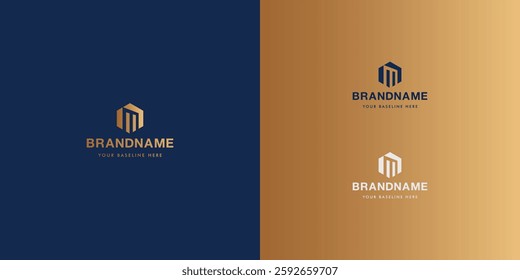 Logo design template with alphabet M. Letterform design or brand identity. Mark or symbol. Vector illustration for Brand identity or logo projects.