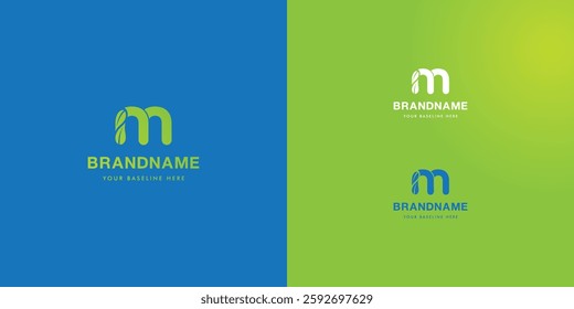 Logo design template with alphabet M. Letterform design or brand identity. Mark or symbol. Vector illustration for Brand identity or logo projects.