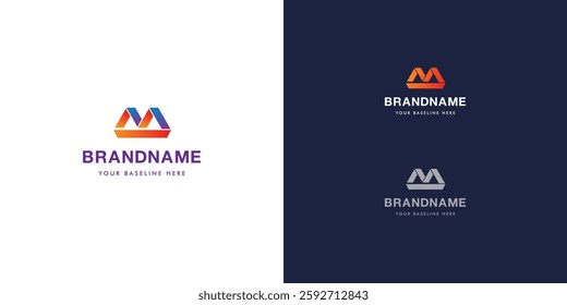 Logo design template with alphabet M. Letterform design or brand identity. Mark or symbol. Vector illustration for Brand identity or logo projects.