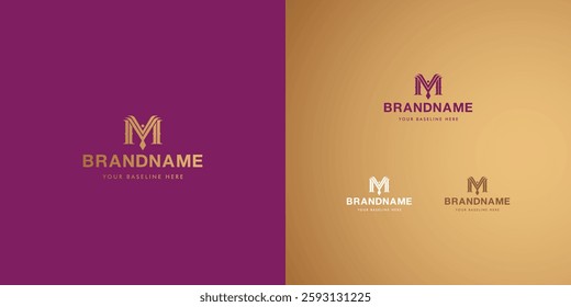 Logo design template with alphabet M. Letterform design or brand identity. Mark or symbol. Vector illustration for Brand identity or logo projects.